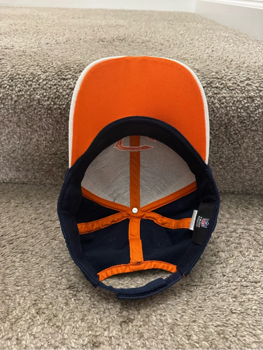 Chicago Bears NFL Reebok Youth stretch fit hat Navy/White/Orange official